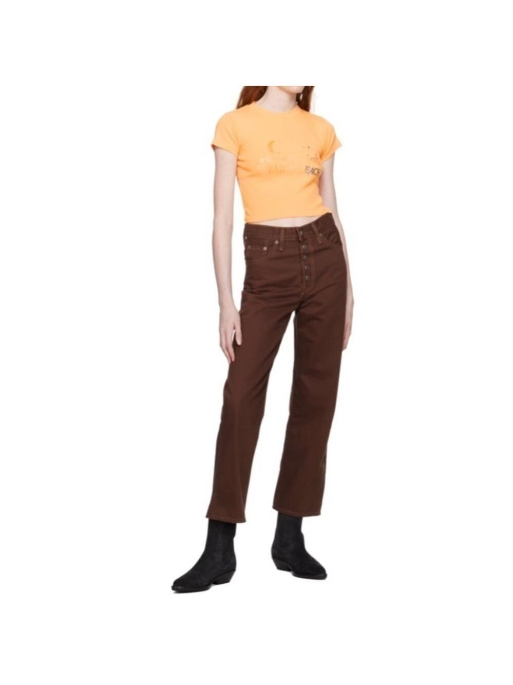 NWT Levi’s Ribcage straight ankle super high rise jeans chocolate brown